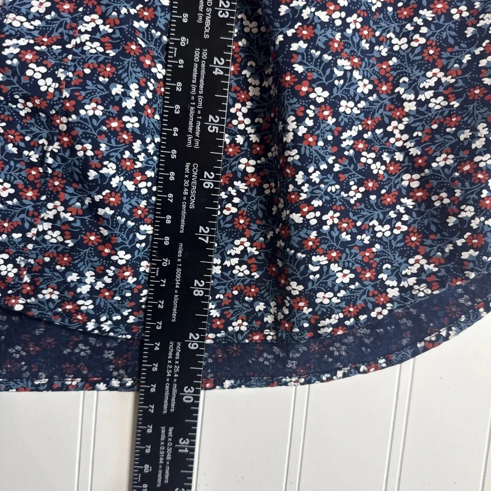 J Crew Secret Wash Organic Cotton Floral Print Shirt Men L Slim Fit Long Sleeve‎